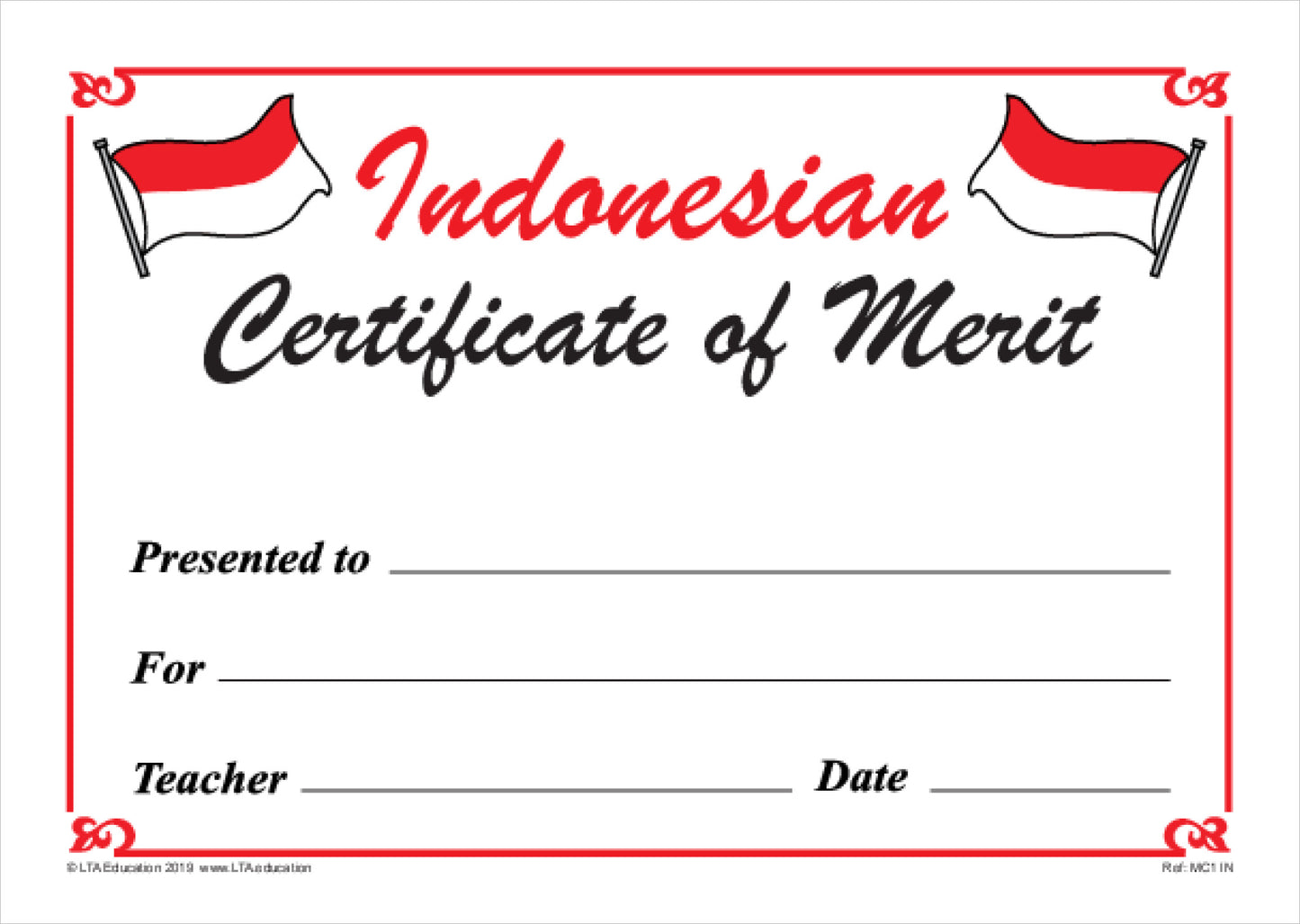 Merit Certificate 1 Pack