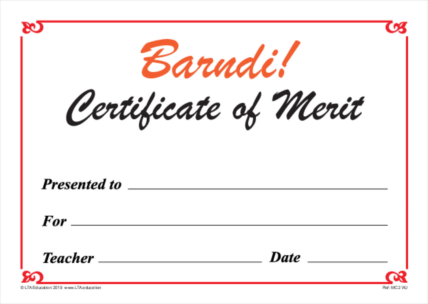 Merit Certificate 2 Pack