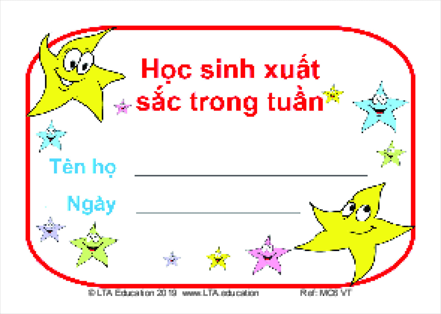 Student of the Week Certificate