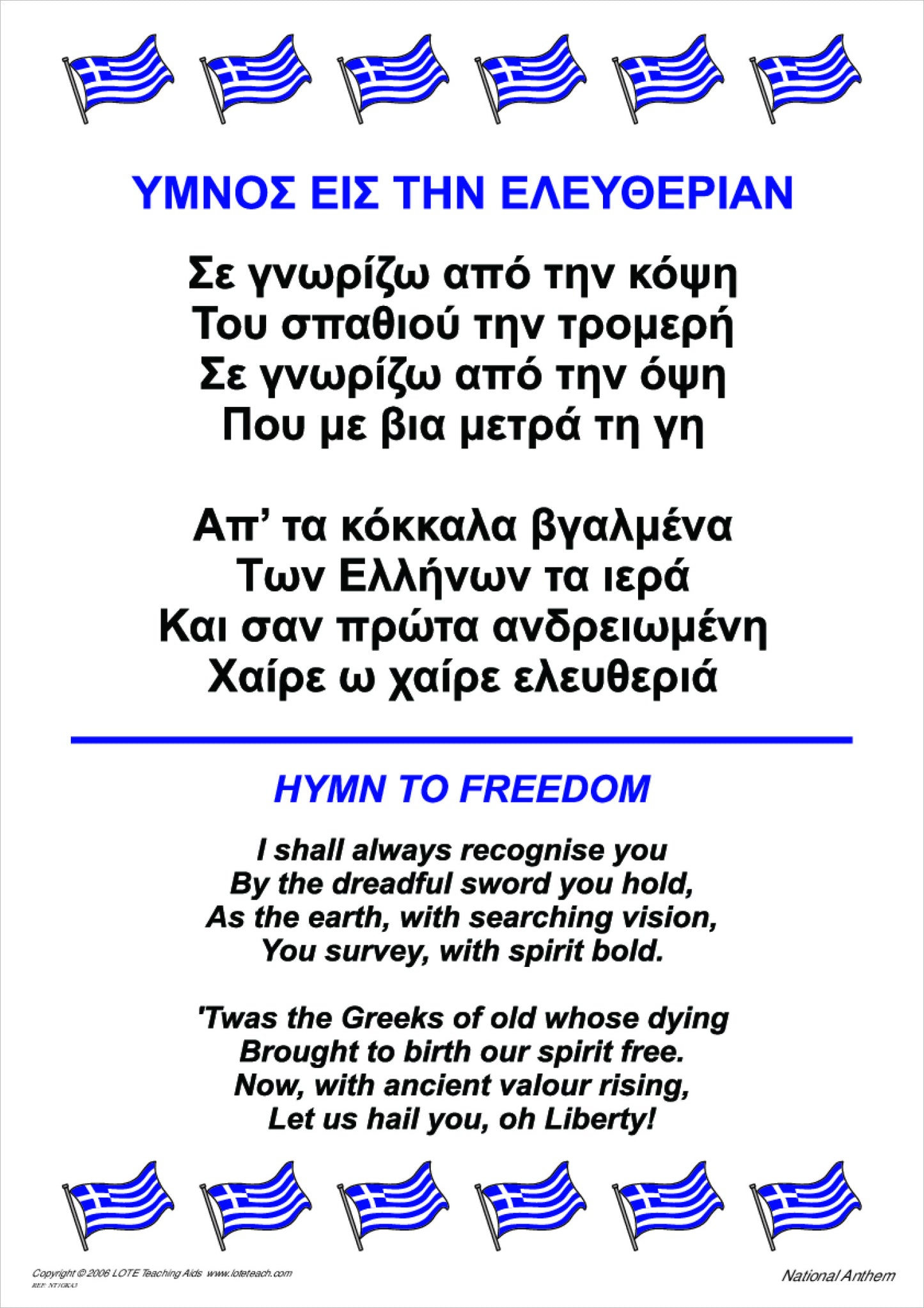 National Anthem Chart