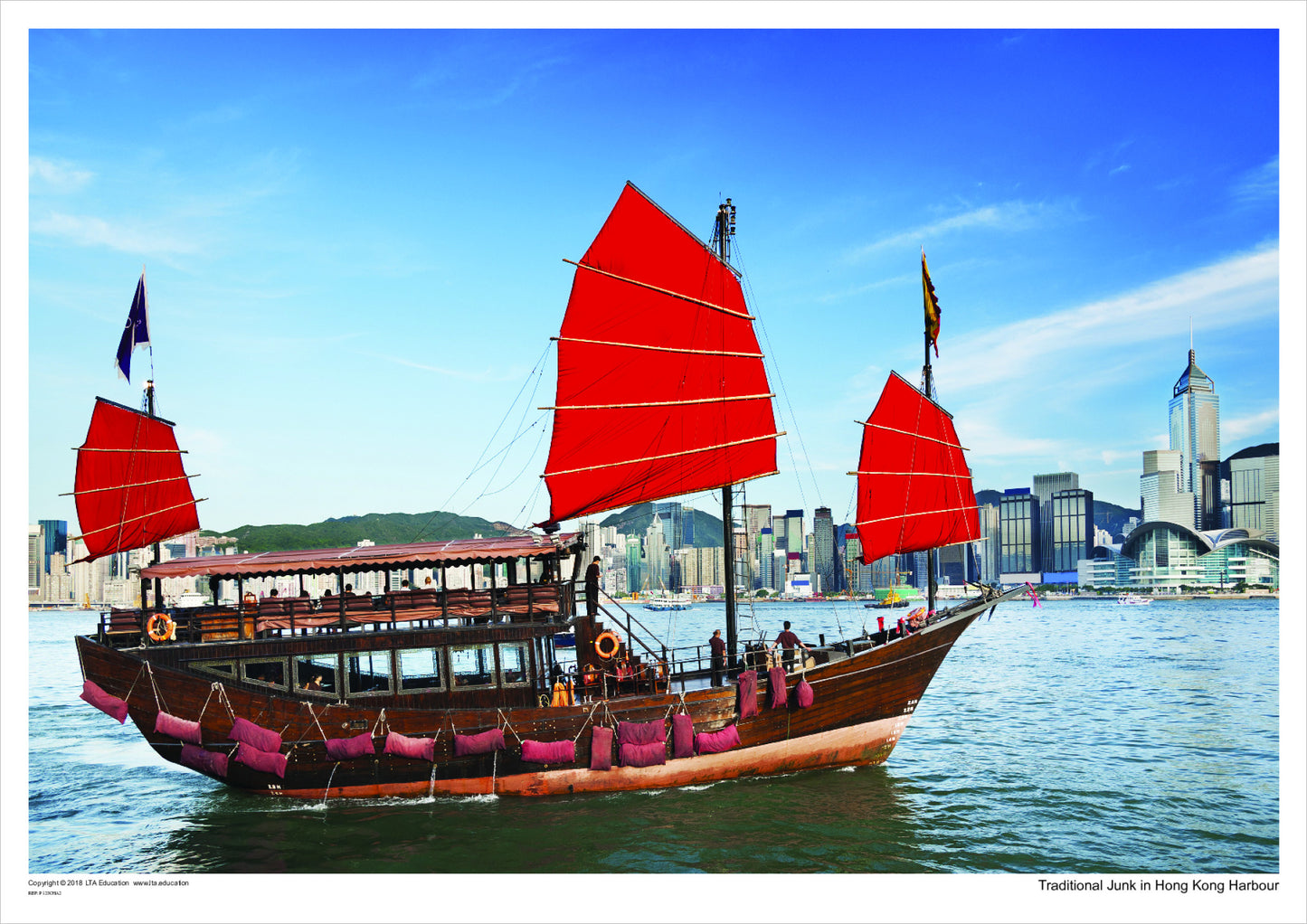 Traditional Junk in Hong Kong Harbour