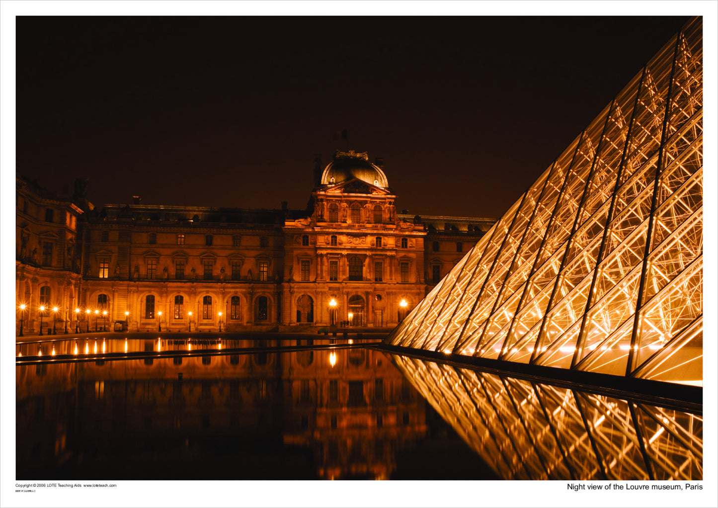 Night view of the Louvre museum, Paris
