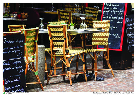 Wicker Chairs at Cafe Rue Mouffetard, Paris