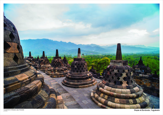 Stupas at Borobudur, Yogyakarta