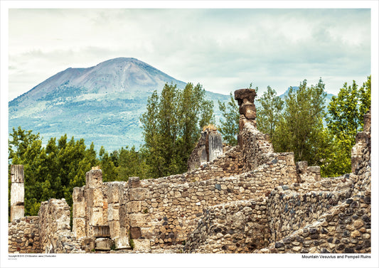 Mountain Vesuvius and Pompeii Ruins