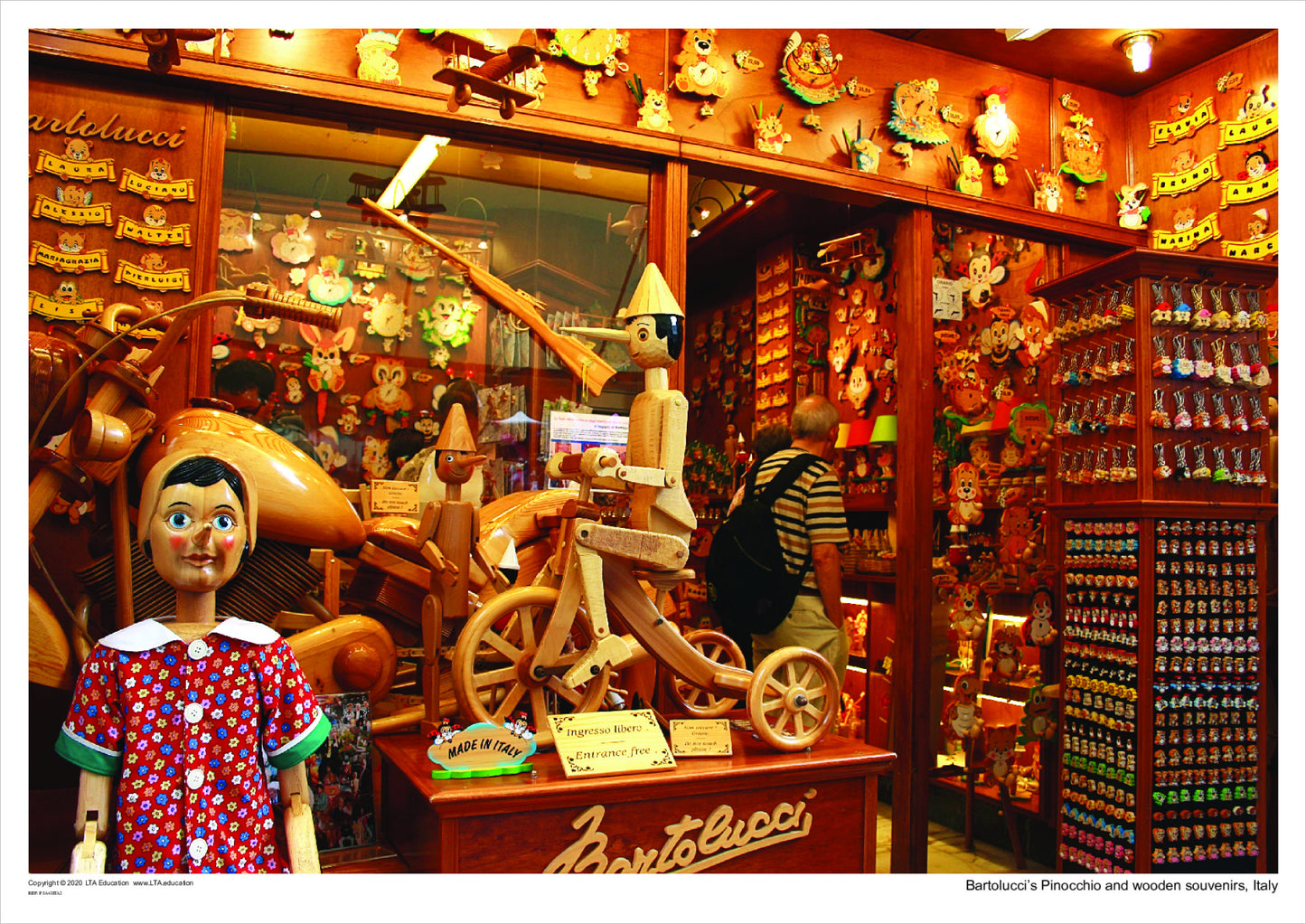 Bartoluccis  Pinocchio  and Wooden Souvenirs, Italy.
