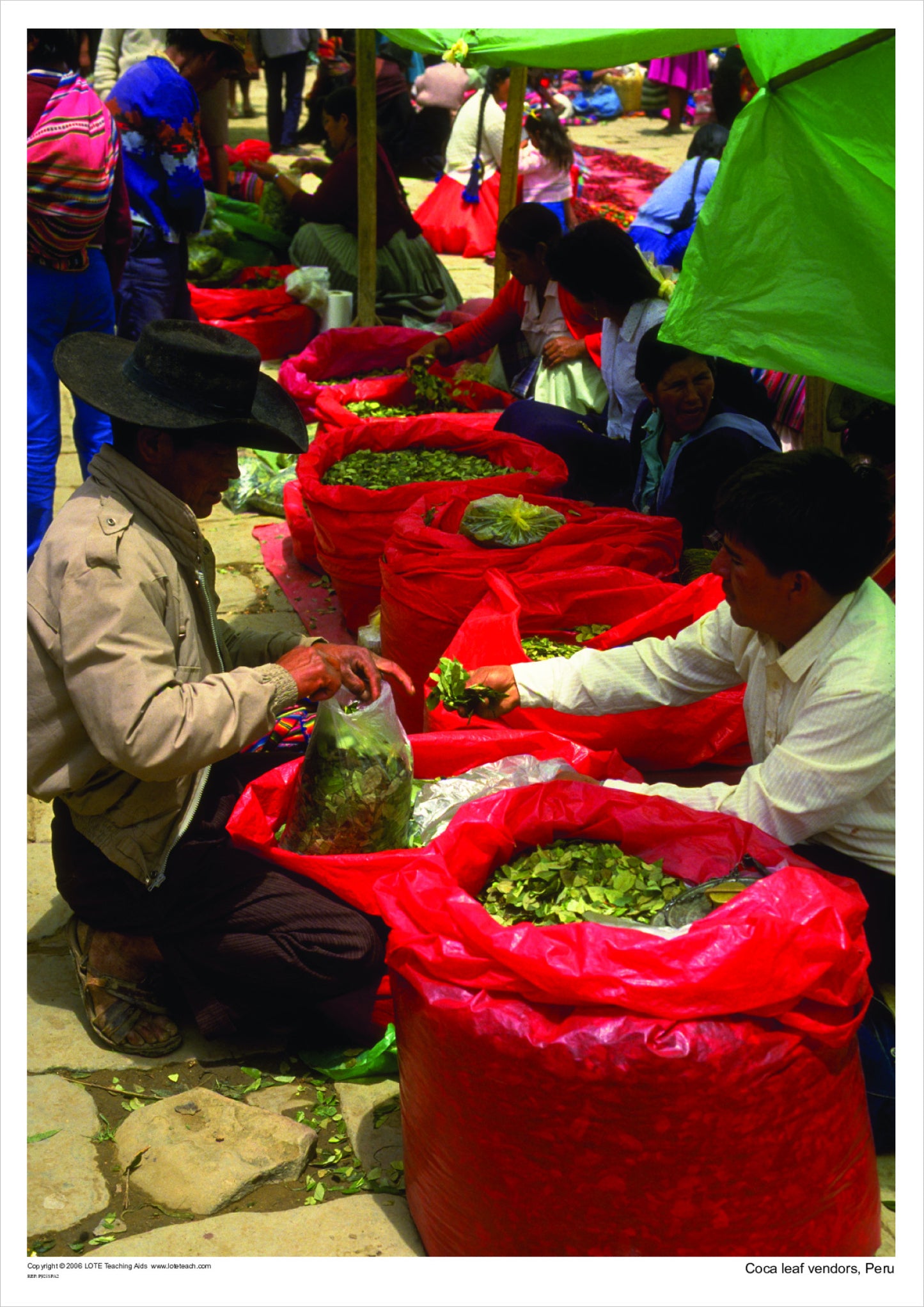 Coca leaf vendors, Peru