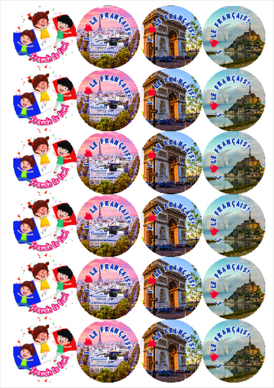 French Scenic Reward Stickers