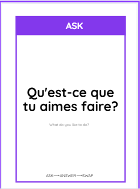 'What I Like To Do' Conversation Cards