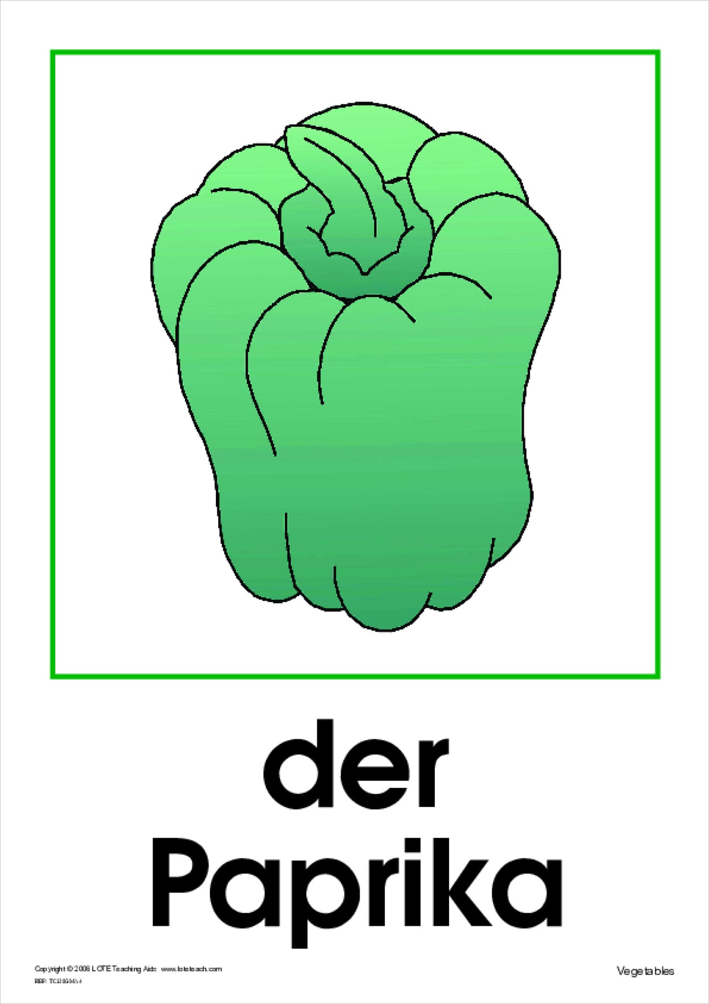 Vegetables Theme Cards