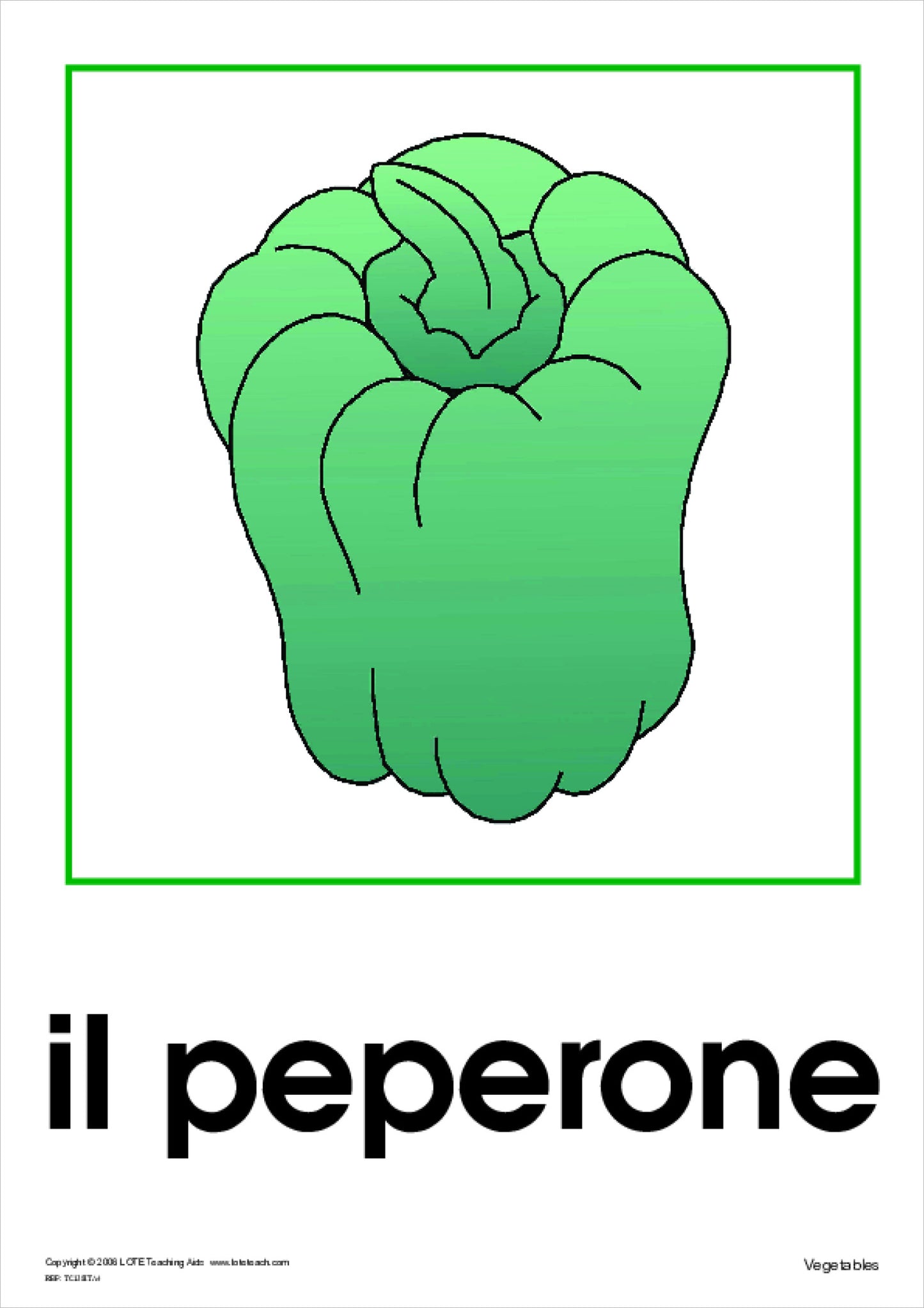 Vegetables Theme Cards