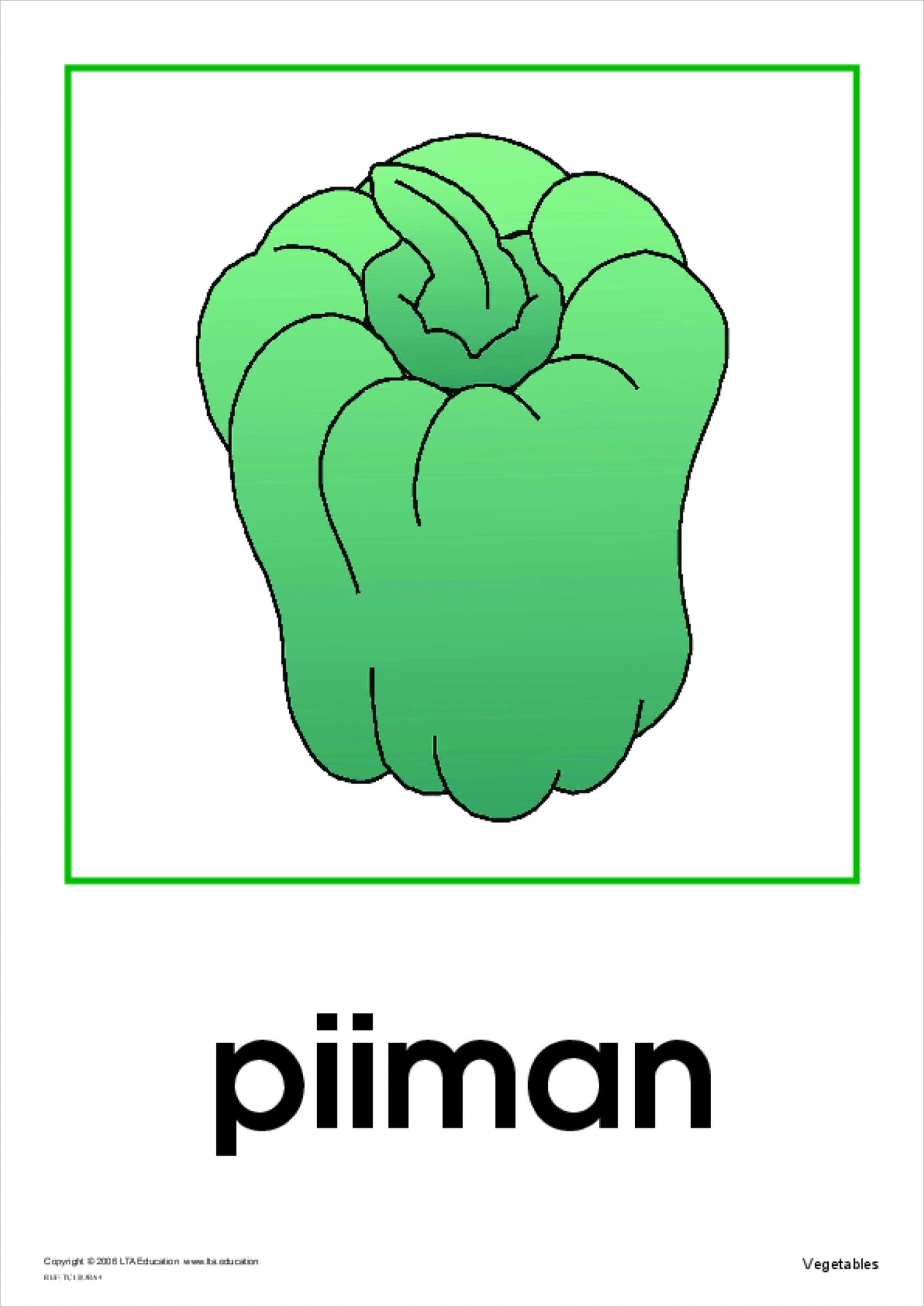 Vegetables Theme Cards