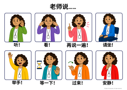 The Teacher Says – Classroom Instructions Chart