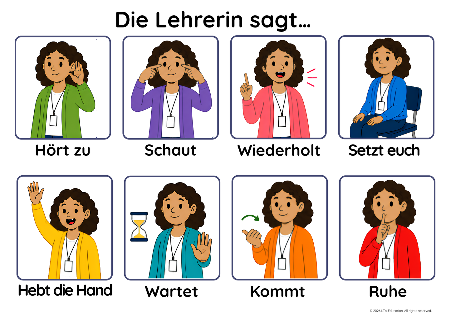 The Teacher Says – Classroom Instructions Chart