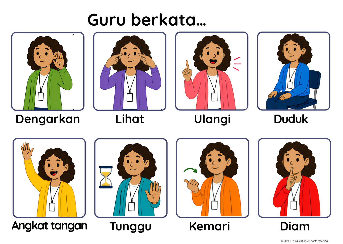 The Teacher Says – Classroom Instructions Chart