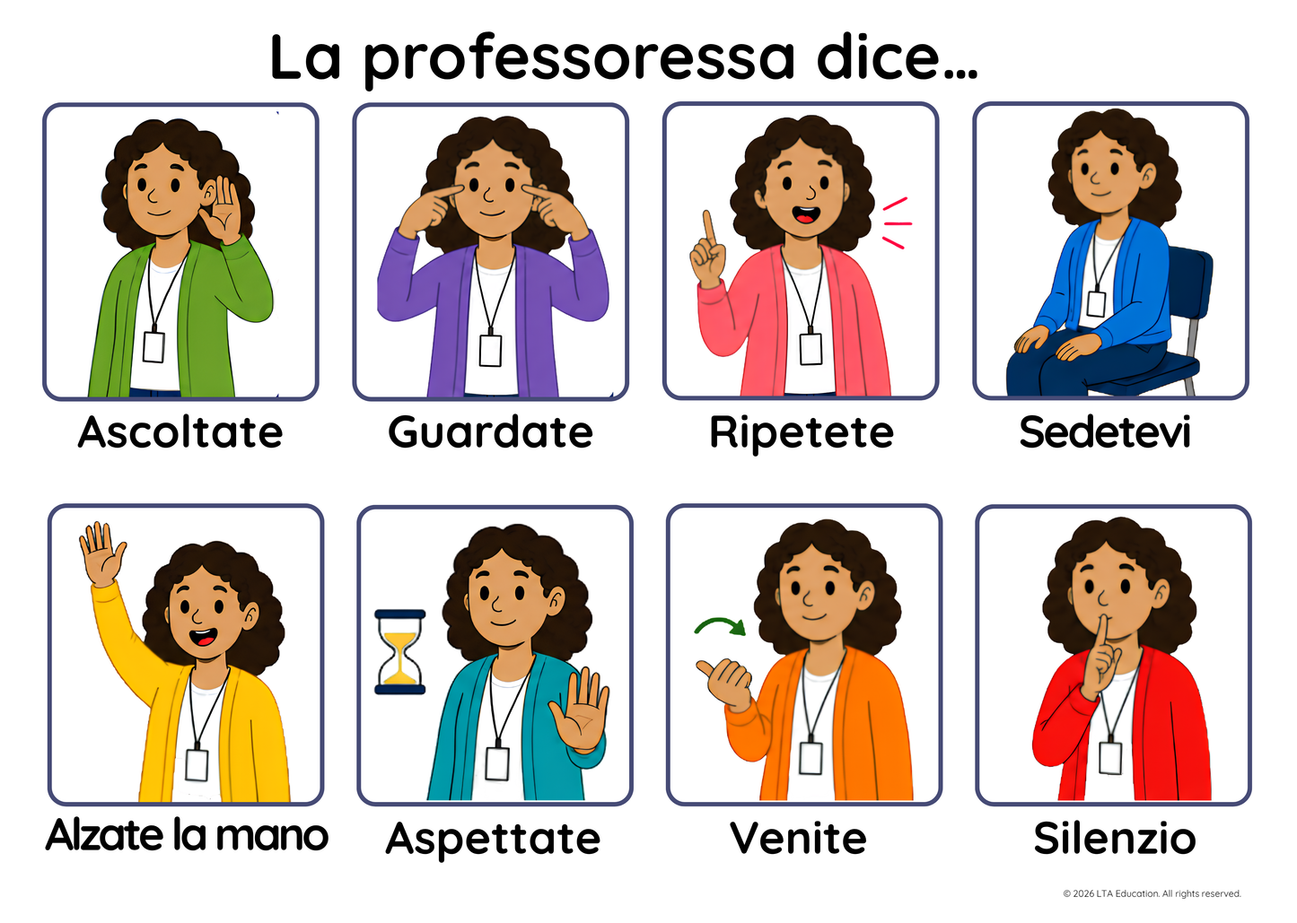 The Teacher Says – Classroom Instructions Chart