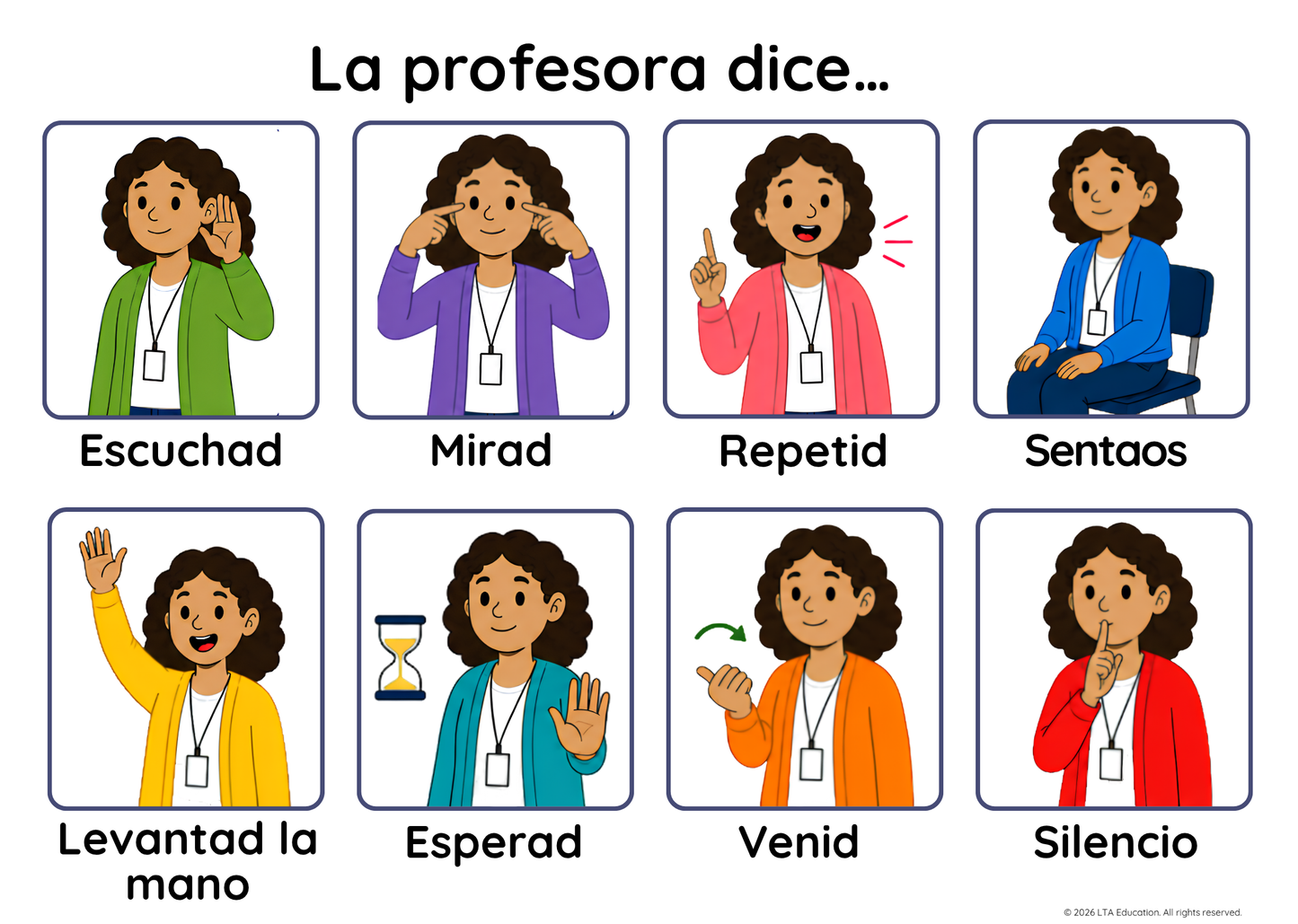 The Teacher Says – Classroom Instructions Chart