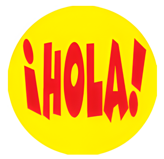 'Hello' Badge, Keychain, Magnet: Spanish
