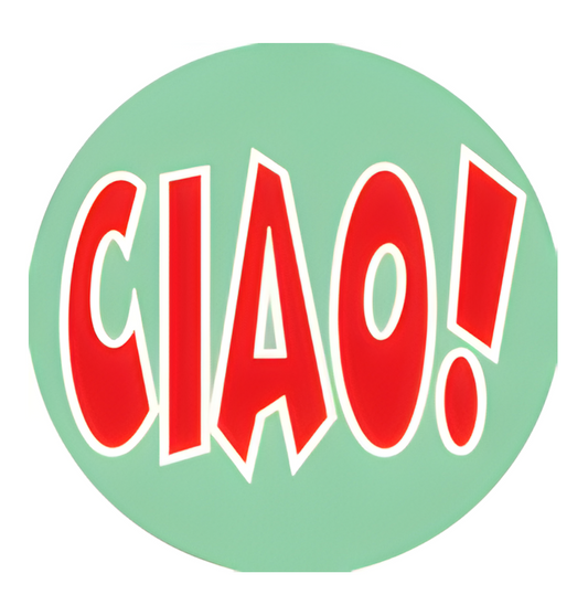 'Hello' Badge, Keychain, Magnet: Italian