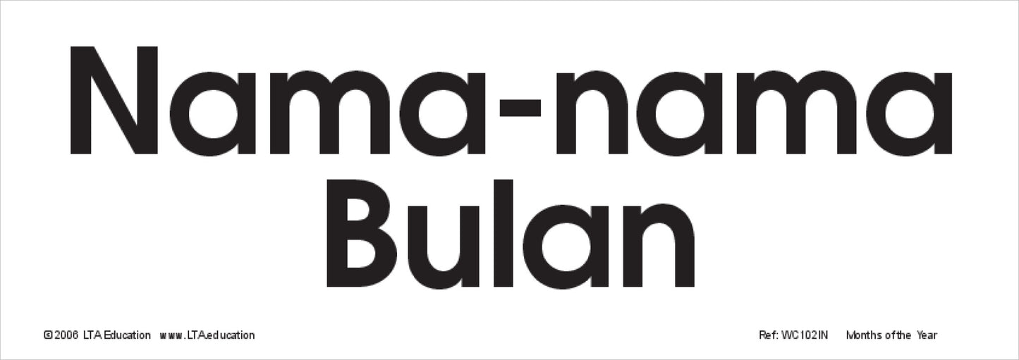 Months of the Year Word Cards