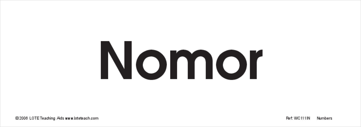 Numbers 0-20 Word Cards