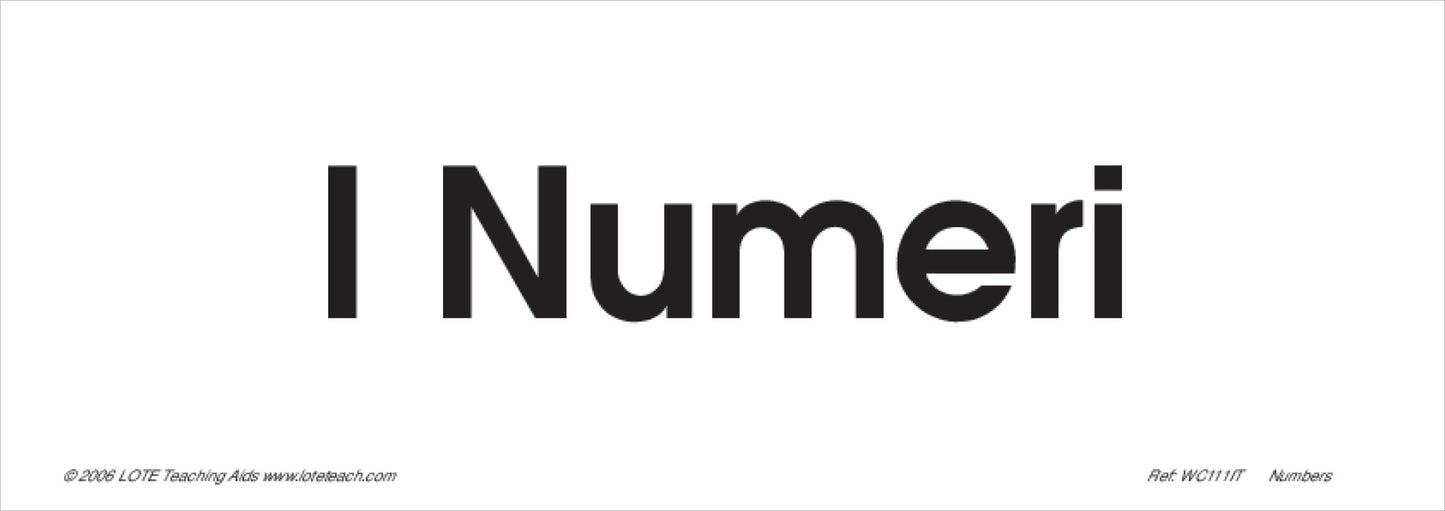 Numbers 0-20 Word Cards