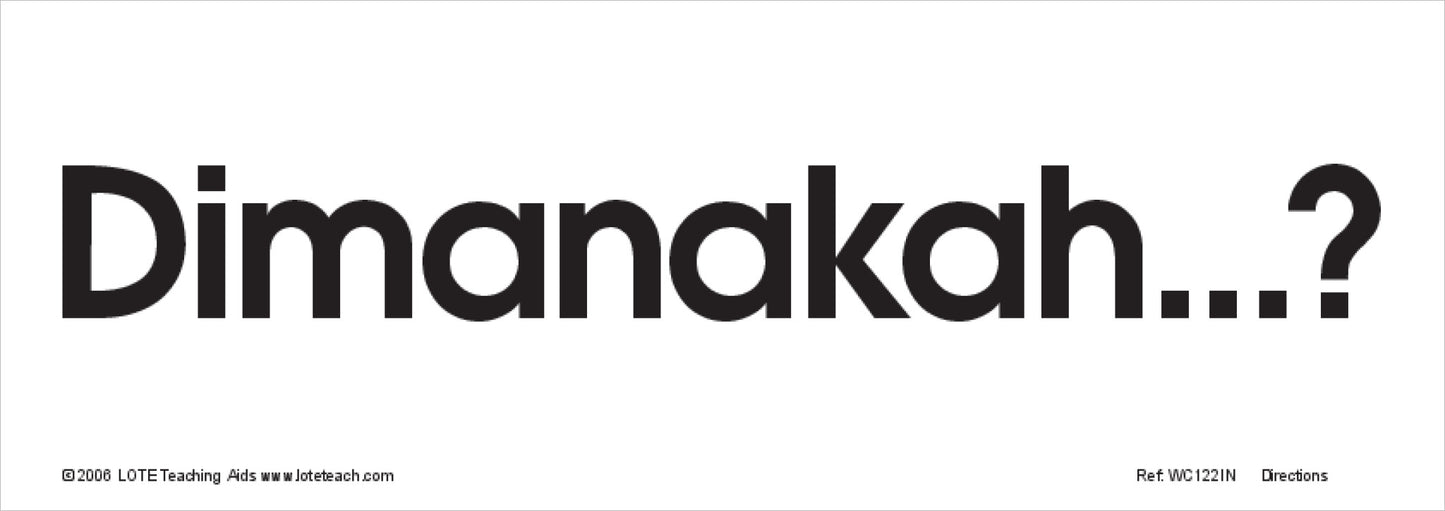 Directions Word Cards