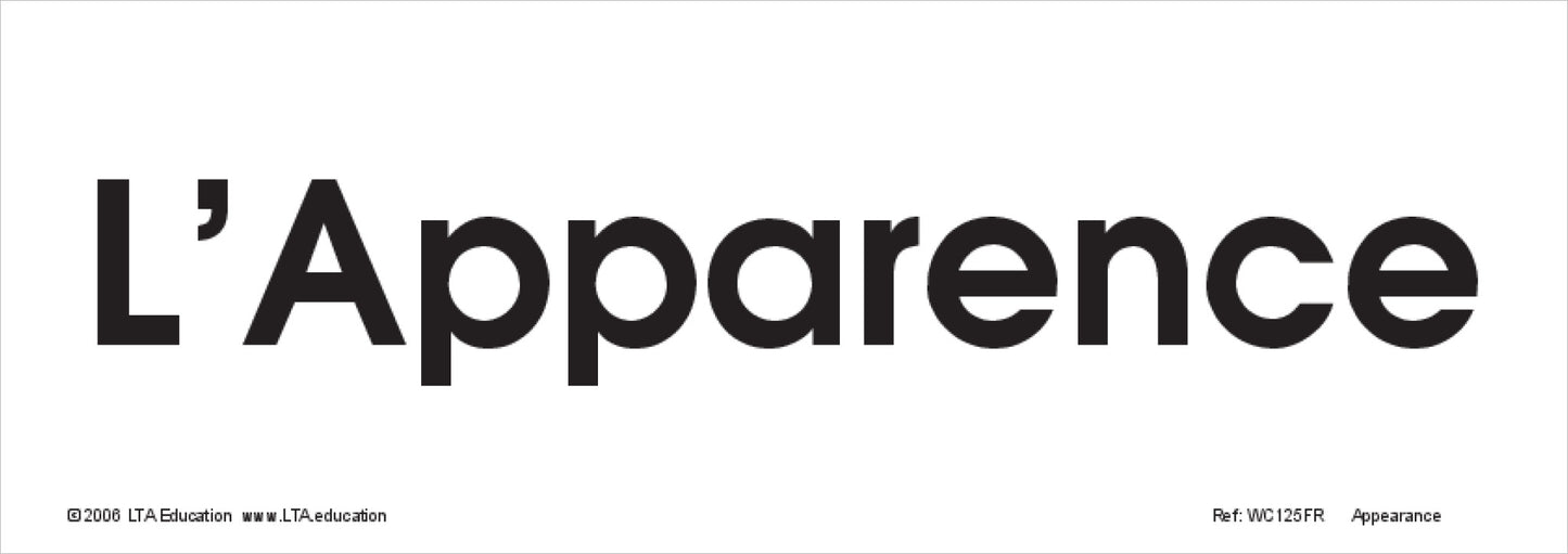 Appearance Word Cards