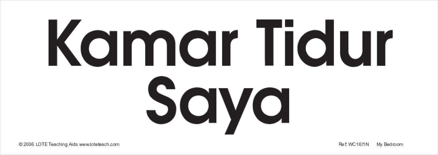 My Bedroom Word Cards