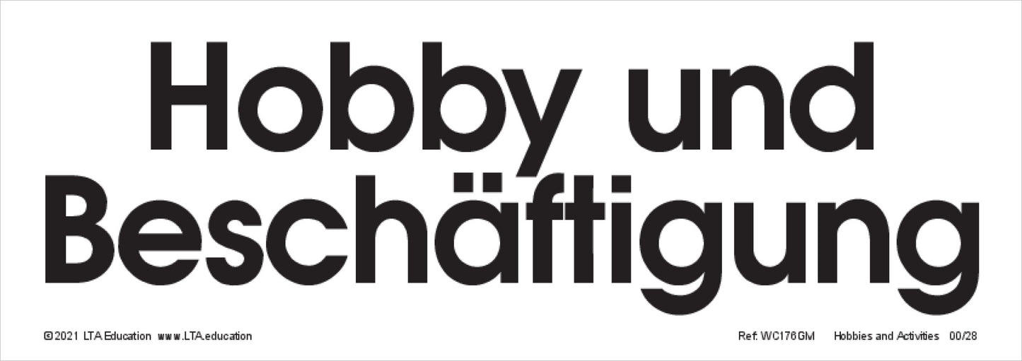 Hobbies and Activities Word Cards