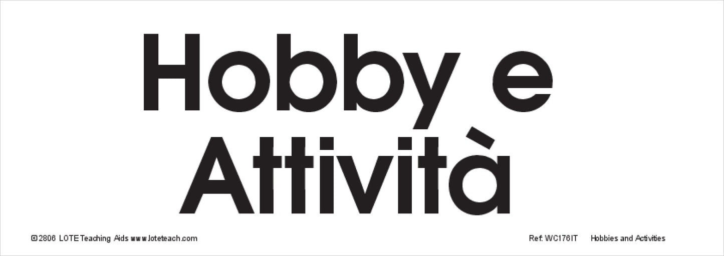 Hobbies and Activities Word Cards