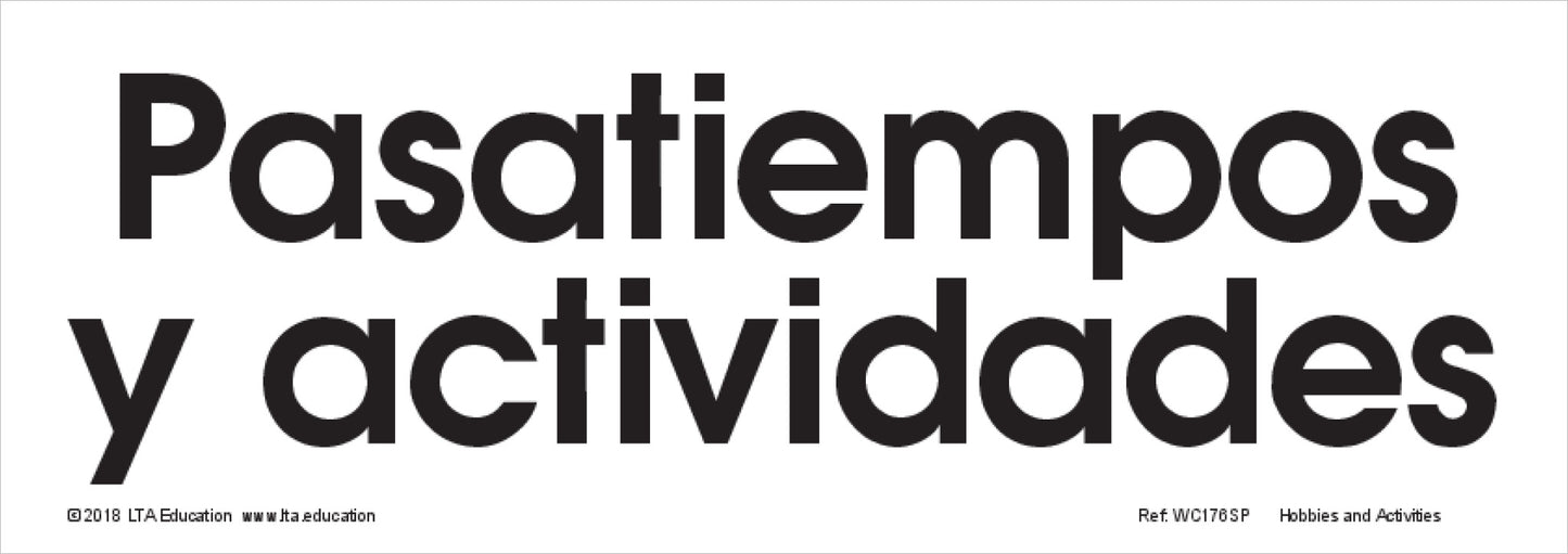 Hobbies and Activities Word Cards