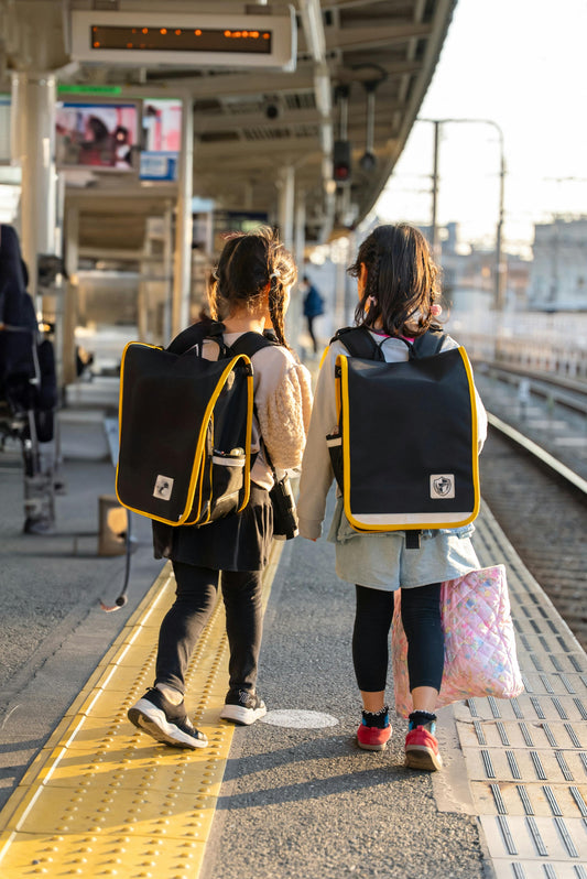 Japanese Students Travelling to School