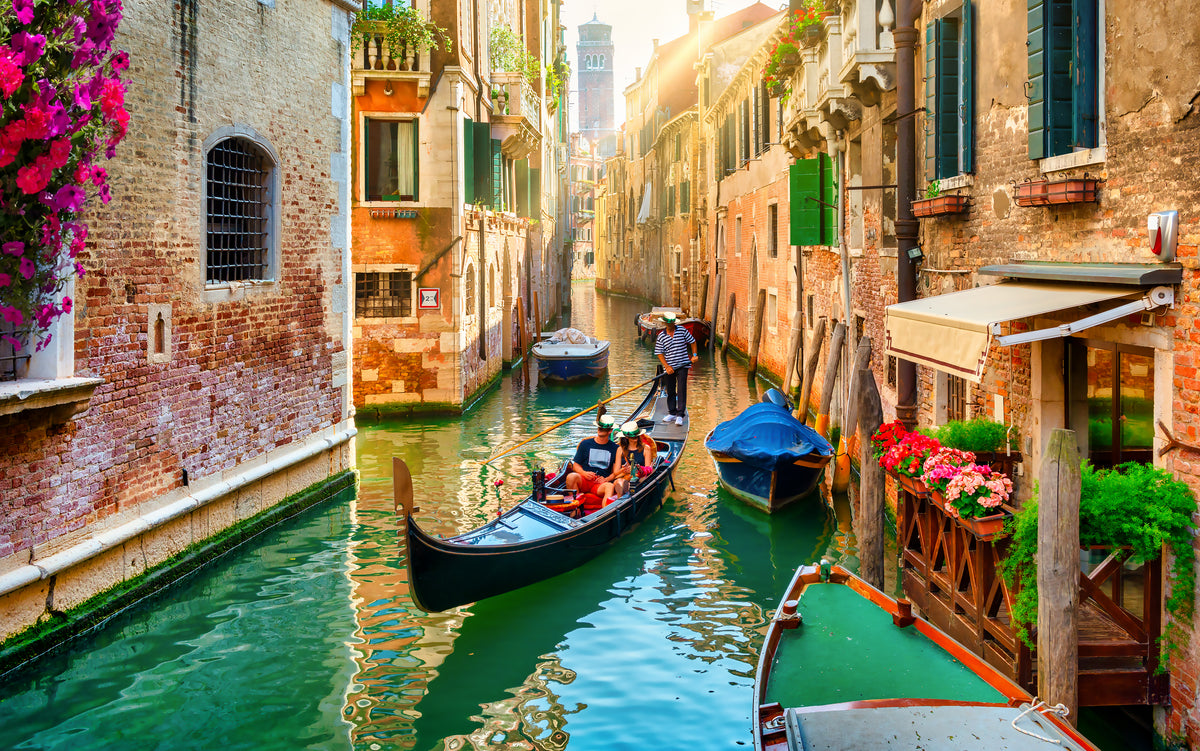 Venice Canal with Flowers