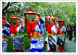 Japanese Flower Hat Dance at Cherry Blossom Festival