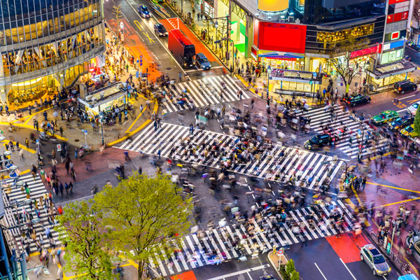 Worlds busiest crosswalk, Shibuya Crossing